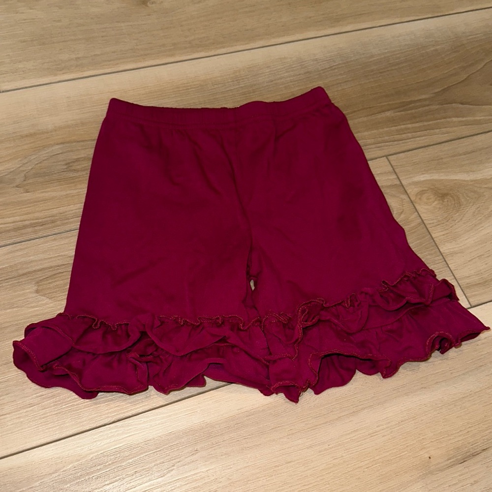EUC Girls Dark Maroon Stretch Shorts Size 8 Adorable Essentials Boutique Brand